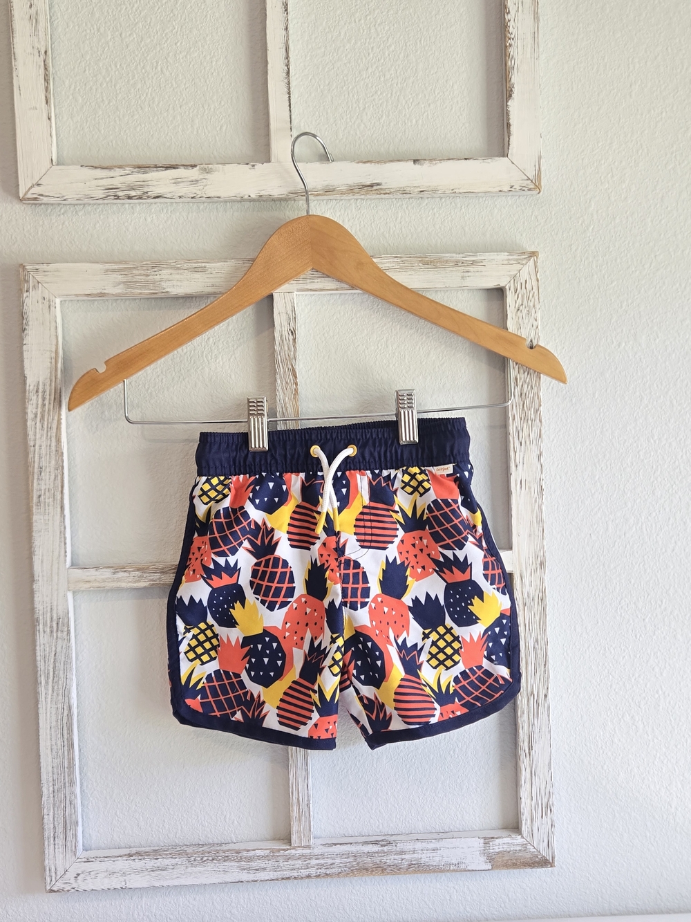 Cat & Jack Boys Pineapple Swim Trunks - 3T Tropical Summer Bathing Suit Shorts - Picture 2 of 6